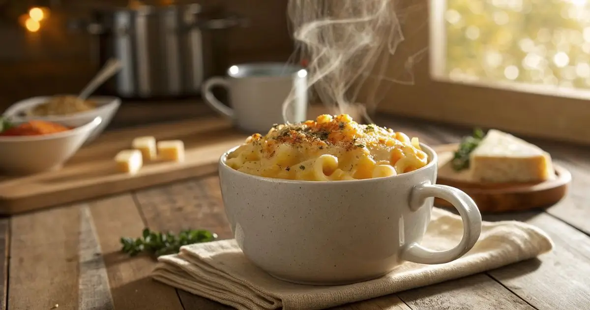 mac and cheese in a cup