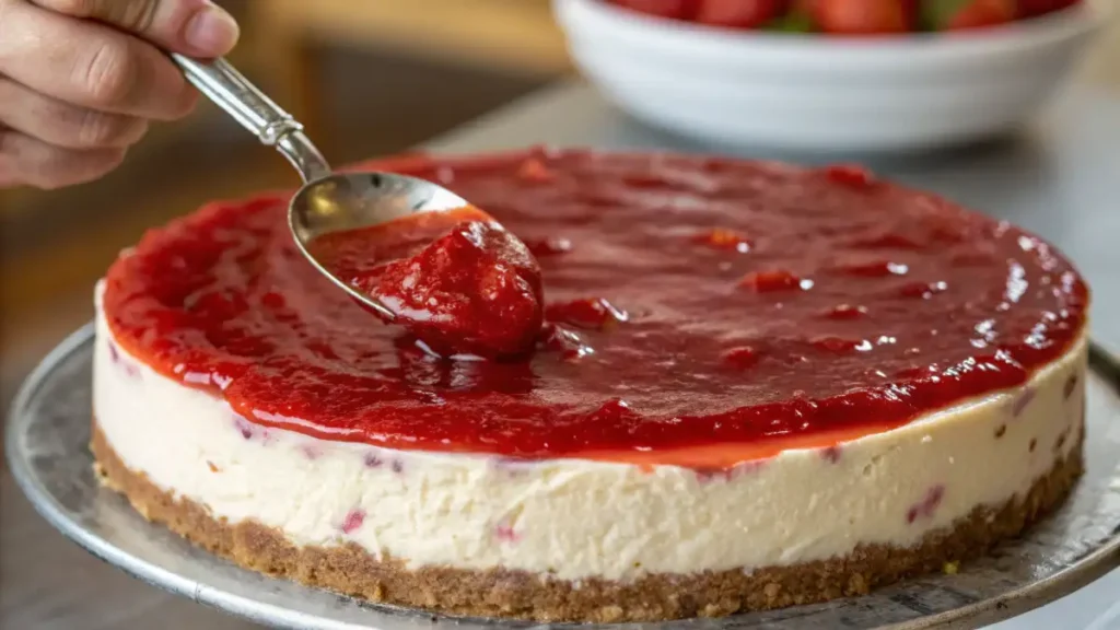 strawberry crunch cheesecake